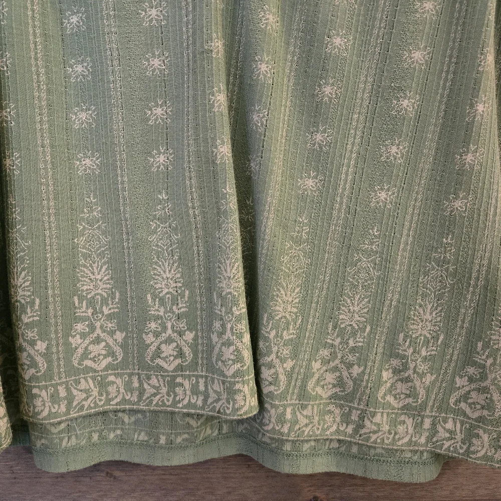 LUCKY BRAND Green & White Floral Printed Sleeveless Top - Size Medium - Picture 5 of 9